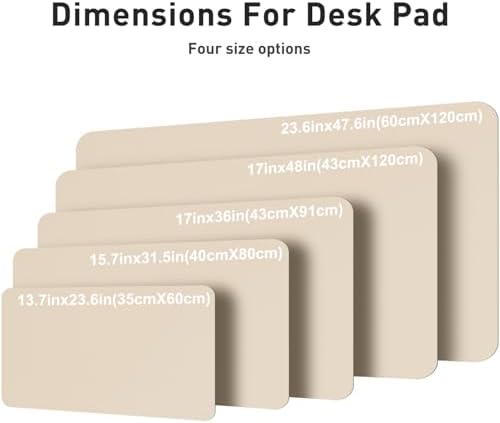 Aothia Faux Leather Desk Mat – Large Mouse Pad, Non-Slip PU Leather Blotter, Waterproof Writing Surface for Office and Home (Eggshell, 47.2" x 23.6") - Image 5