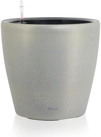 Dexceder 18x17 Self Watering Planter with Wheels (Grey Gold Crackle) by Dexceder