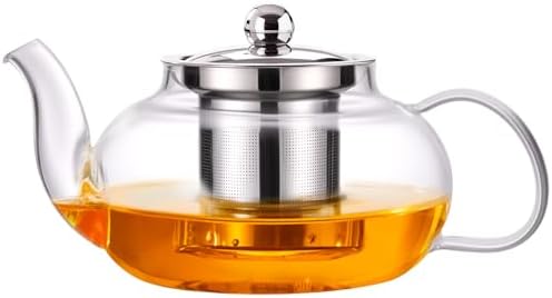 Baalaka Tea Pot with Infuser for Loose Tea, 20 oz Glass Stovetop Kettle by Baalaka