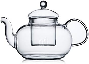 CnGlass 40.6oz/1200ml Glass Teapot with Removable Infuser,Stovetop Safe Tea Kettle,Blooming & Loose Leaf Tea Pot by CNGLASS
