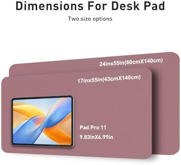 Aothia Faux Leather Desk Mat - Non-Slip PU Leather Desk Blotter, Waterproof Writing Surface, Large Desk Pad for Office & Home (Dark Pink, 55" x 17") - Image 5
