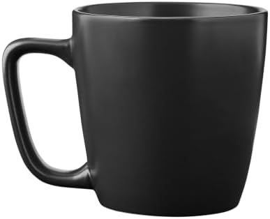 Solid Matte Black Stoneware Mug 14oz - Image 2