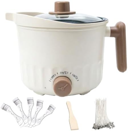 GUILOPOER Wax Melter with Pour Spout, Candle Making Kit for Adult Beginners, 1.5L Large Capacity, for Making Candles and Soaps, Kit Includes Wax Melting Pot(White) by GUILOPOER