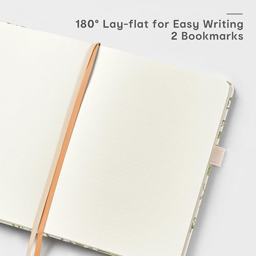 &And Per Se Dotted Journal Notebook, A5 Hardcover Aesthetic Dotted Notebook – 160 Pages 100gsm Thick Dot Grid Paper, 3 Sticker Sheets – Gift-Ready Journaling Kit for Women (Botanical Floral) - Image 4