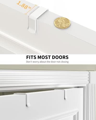 Moforoco White Narrow 9-Tier Over The Door Pantry Organizer, Pantry Organization and Storage, Metal Hanging Basket Wall Spice Rack Seasoning Shelves, 12.2" - Image 3