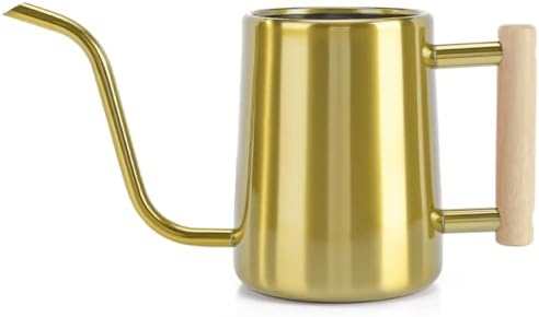 Watering Can Indoor Plants, 35 oz/1000 ml Metal Stainless Steel Watering Can Pot with Long Spout for Indoor House Plants Bonsai Outdoor Garden Flower Decorative (Gold) by Unknown