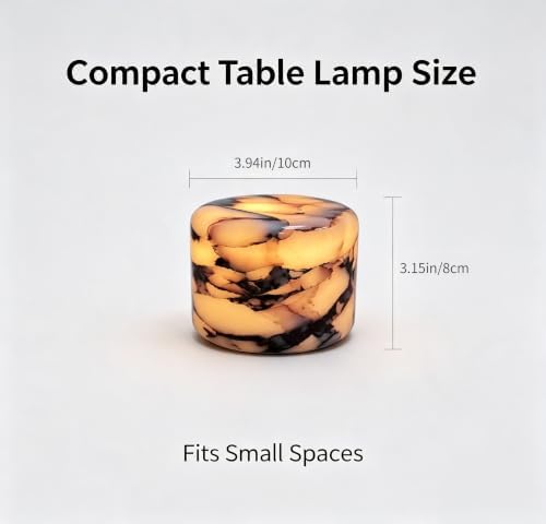 Natural Marble Lamp Cordless Touch Control Night Light 3-Way Dimmable Pat Light LED Ambient Glow Lamp Type-C Rechargeable Portable Stone Bedside Desk Lamp Zen Home Decor (Purple Calacatta) - Image 3