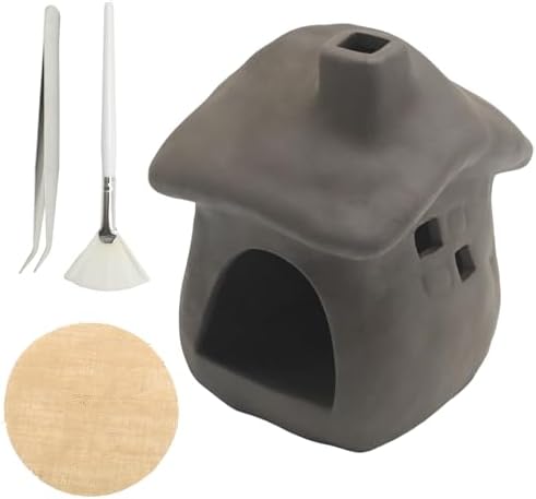 EATAKWARD House-Shaped Palo Santo Burner, Unique Ceramic Incense Holder with Base, Ideal for Burning Sage, Incense Sticks, Enhancing Meditation Spaces Home Decor by EATAKWARD