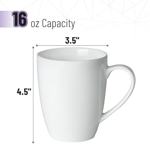BTaT- White Coffee Mugs, 4 Pack, 16 oz, Large Mug with Handles, Ceramic Coffee Cups, Porcelain Mugs Sets for Tea, Hot Cocoa and Milk, Microwave and Dishwasher Safe - Image 2