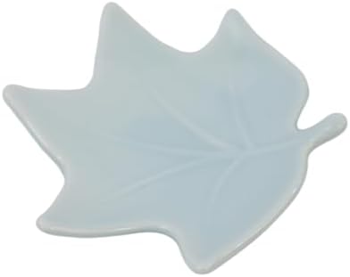 Leaf Ring Holder Dish, Ceramic Jewelry Tray Dish, Small Trinket Dish, Jewelry Plate Bowl, Cute Jewlery Holder , Aesthetic Room Decor, Birthday Wedding Christmas Gifts for Women Girls-Light Blue B by SYNWISH