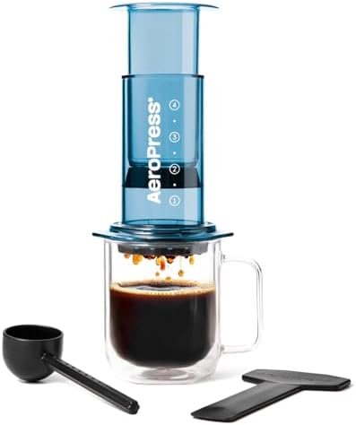 AeroPress Clear Blue Coffee Press, French Press, Pour-Over & Espresso Style by AeroPress