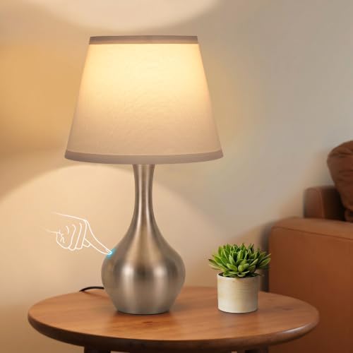 16.1" Touch Table Lamp for Nightstand, 3 Way Dimmable Small Bedroom Lamp by SeealleLighting