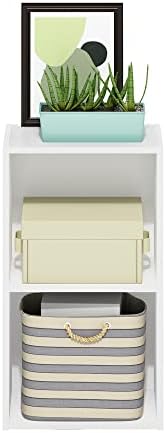 Furinno PASIR Book Shelf, 2-Tier Modern Bookshelf, Open Shelves Bookcase 9 x 12 x 21, Easy Assembly, for Living Room, Bedroom, Home Office, White - Image 5