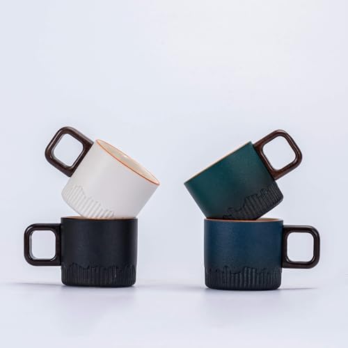 Zurucily Espresso Cups Set of 2, 2 oz Ceramic Espresso Cups, Demitasse Cups for Tea or Coffee (Blue) - Image 5