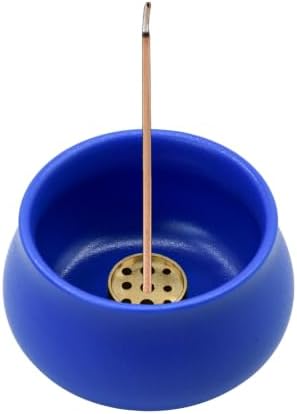 Ceramic Incense Holder for Sticks, Incense Burner Holder Incense Stick Holder Ash Catcher with Non-Slip Pads, Indoor Incense Holder for Unique Home Decor/Meditation/Yoga/Gift (Blue) by MrMrKura