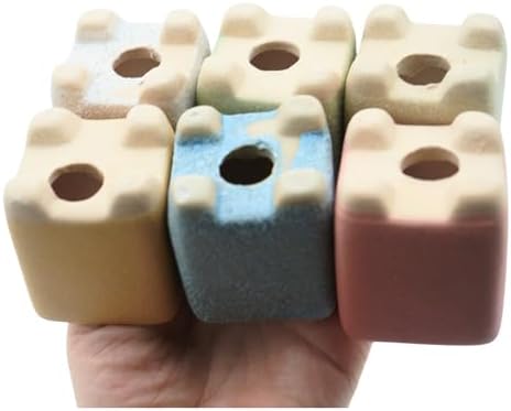 12-Pack 1.6" Modern Square Succulent Pots with Large Drainage Hole - Rustic Morandi Stone Textured Ceramic Planters, Mini Pots for Air Plants, Fairy Gardens (Lemongrass) - Image 3