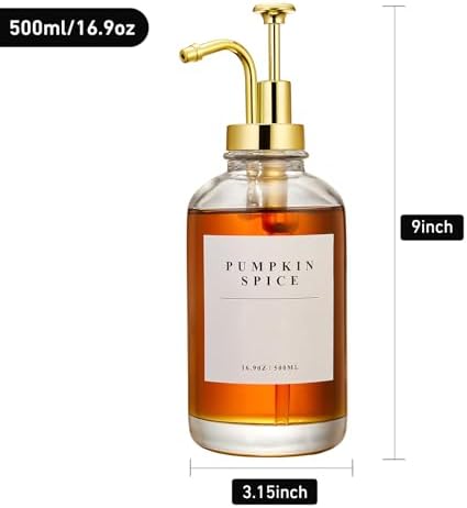 Coffee Syrup Dispenser for Coffee Bar with Gold Upgraded Pump, 1 Pack - Image 2