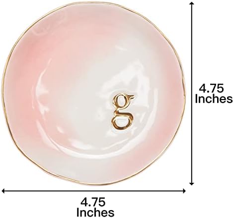 COLLECTIVE HOME - Ceramic Jewelry Tray, Decorative Trinket Dish for Rings Earrings Necklaces Bracelet Watch Keys, Birthday Mother's Day Christmas Gift for Women, 4.75", Colored Surface (G) - Image 4