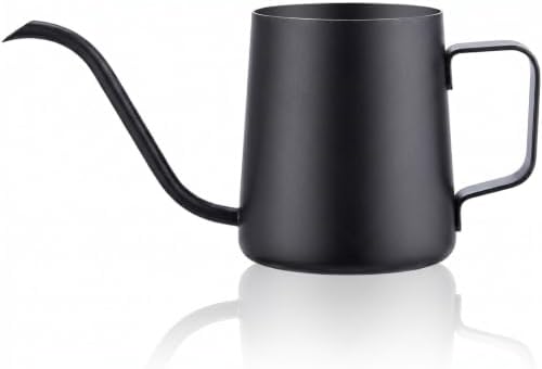 Doseno Black Watering Can, 12oz Stainless Steel, Long Spout and Handle by Doseno