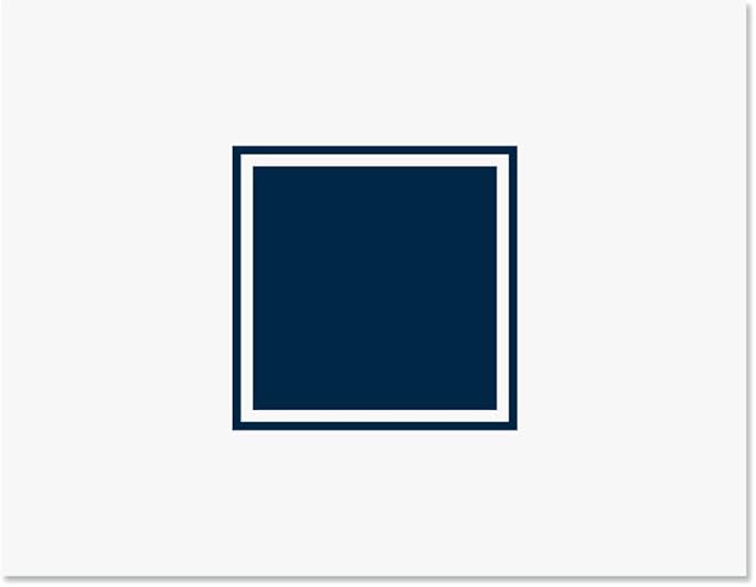 Navy Monogram White Personalized Note Cards - Set of 24, Envelopes Included, 4.25" x 5.5", Initial