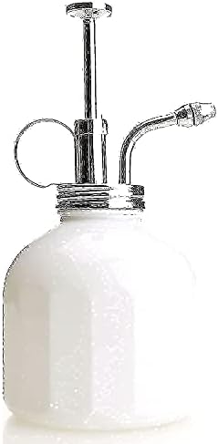 Plant Mister- White Color Glass Bottle & Brass Sprayer (Chrome) - Image 3