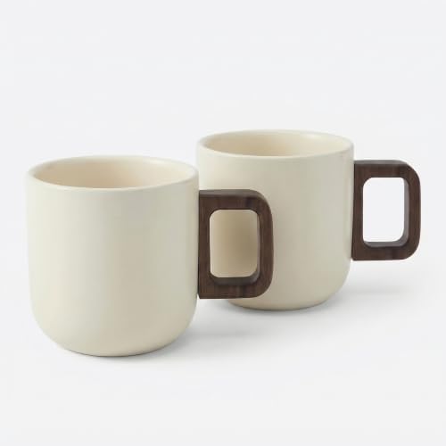 Artizan Handcrafted Ceramic Espresso Cup with Wooden Handle – 150 ml Small Espresso Cup, Elegant Porcelain Cream Coffee Cup – Pack of 2 - Image 6