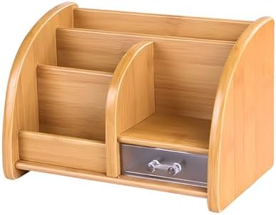 Wooden desktop storage box, office stationery storage stand, wooden pen holder by Unknown