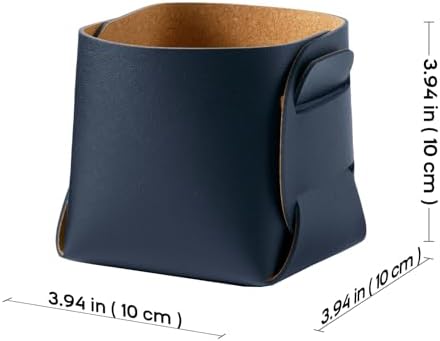 HOMIEAZICOZI 2-Pack Cork Leather Desk Accessories Storage - Pencil Pen Holder - Makeup Brush Holder Organizer - Stylish Addition to Home Decor (Dark Blue) - Image 3