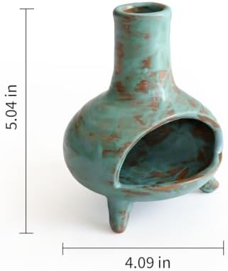 JOYWING Palo Santo Holder Handmade Ceramic Incense Burner for Sage Bundles and Incense Cones Meditation Accessories for Mindfulness Yoga Home Decor Spiritual Gifts(Patina) - Image 2