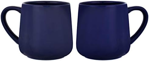 Bosmarlin Glossy Ceramic Coffee Mugs Set of 2, Tea Cup for Office and Home, 18 oz, Suitable for Dishwasher and Microwave(Royal Blue, 2) by Bosmarlin