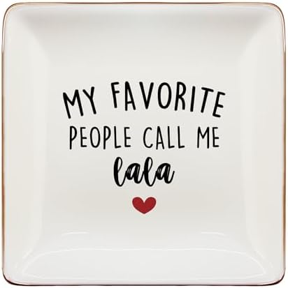 Lala Gifts Jewelry Dish Tray, Best Grandma Mother's Day Birthday Gifts from Grandkids Ceramic Jewelry Tray for Rings Earring Bracelet Necklace, Grandmother Gift Trinket Dish for Women by Unknown