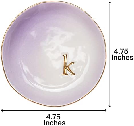 COLLECTIVE HOME - Ceramic Jewelry Tray, Decorative Trinket Dish for Rings Earrings Necklaces Bracelet Watch Keys, Birthday Mother's Day Christmas Gift for Women, 4.75", Colored Surface (K) - Image 3