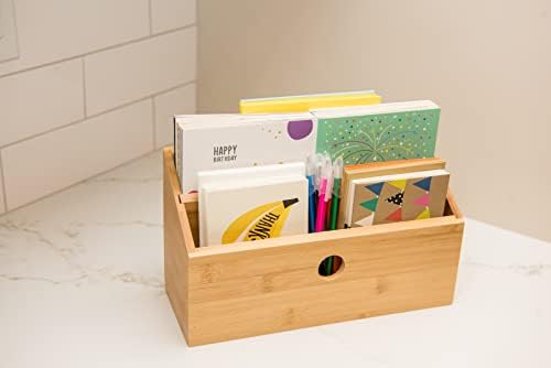 Lipper International 808 Bamboo Wood 2-Slot Office Supply Desk Organizer, 10 3/4" x 4 1/8" x 6" - Image 5