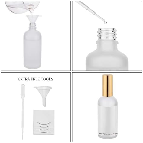 Hydior Glass Spray Bottle with Gold Sprayer, 3.4oz, 2 Pack - Image 6
