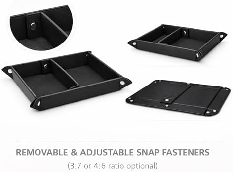 UnionBasic Medium Valet Tray, Jewelry Tray for Rings Watches Earrings, Entryway Catchall Caddy for Coins Keys Change, Nightstand Bedside Valet Holder, Trays for Electronic Gadgets, Black Plus - Image 4