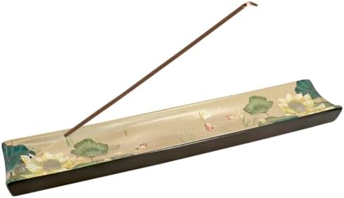 Incense Holder for Sticks, Ceramic Incense Burner with Ash Catcher, Aesthetic Home Decor for Room & Office, Traditional Chinese Art Tray, Unique Housewarming Gift for Meditation Sanctuary (Brown) by Unknown