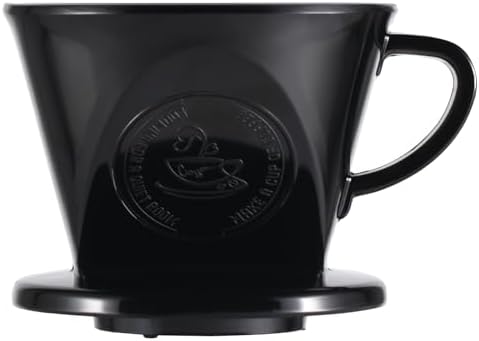 Melamine Pour Over Coffee Maker with 3 Drip Holes, Pour Over Coffee Dripper For Camping, Home, Café, Size 02 (Black) by Unknown