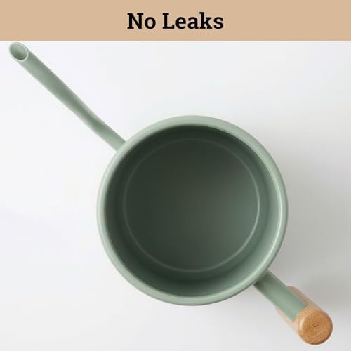 Metal Small Indoor Watering Can with Long Spout & Real Wood Handle, 35oz - Image 5