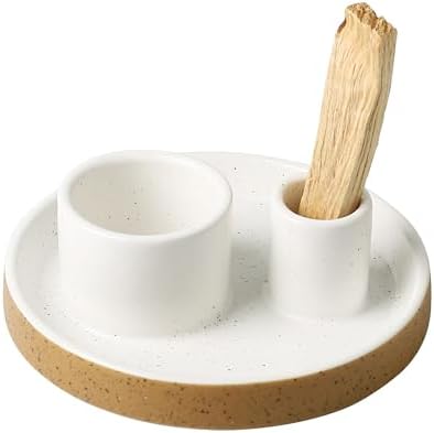 Ceramic Smudge Tray, 2 in 1 Smudging Bowl, Sage Holder, Palo Santo Holder, Incense Holder for Sage and palo Santo, Ideal for Smudging Meditation Yoga Room, Simple, Sturdy, Terracotta - Image 6