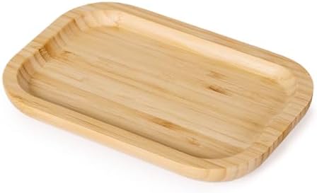 Bamboo Vanity Tray, Bathroom Counter Tray, Toilet Paper Basket Storage for Toilet Tank, Bathroom, Kitchen Counter 7.8 x 5.1 x 0.8 inch by YANGQIHOME