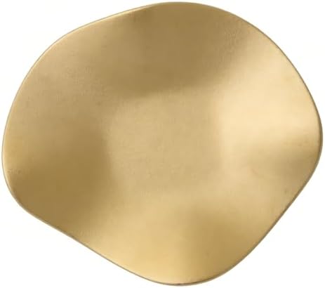 ZJchao Ceramic Jewelry Tray Ring Dish Key Tray 6.69x6.69x1.18in Minimalist Vanity for Rings Earrings Keys with Polished Finish for Bedroom Bathroom Decor (Gold) - Image 3