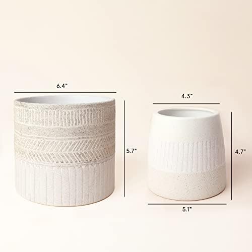 LA JOLIE MUSE Ceramic Plant Pots, Flower Pots for Indoor Plants, Set of 2 - Image 6