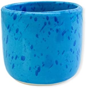 roro 8 oz Coral Blue Ceramic Coffee Cups, Set of 2 – Speckled Stoneware Tea & Cocoa Mugs, Lead-Free, Microwave & Dishwasher Safe - Image 3