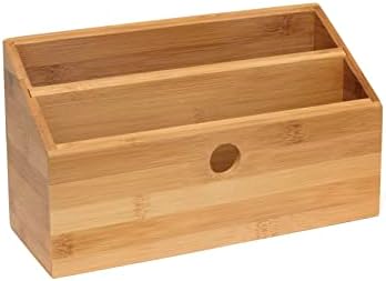 Lipper International 808 Bamboo Wood 2-Slot Office Supply Desk Organizer, 10 3/4" x 4 1/8" x 6" by LipperInternational