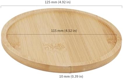 HOIGON 20 Pack Round Bamboo Coasters, 5 Inch Natural Wooden Coasters, Round Bamboo Tray Saucer Set for Drinks, Crafts, Succulents - Image 2
