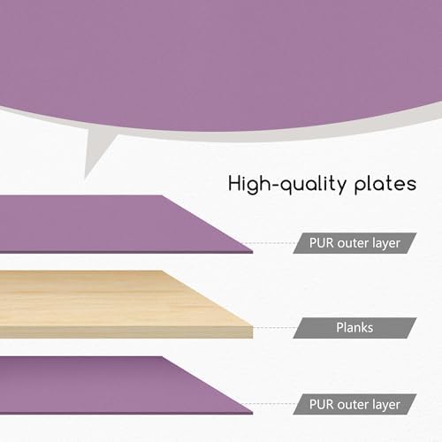Jerry & Maggie Desktop Organizer Office Storage Rack Adjustable Wood Display Shelf Free Style Double H, Multi-Functional Mini Bookshelf for Desk Natural Stand (Violet) - Image 4