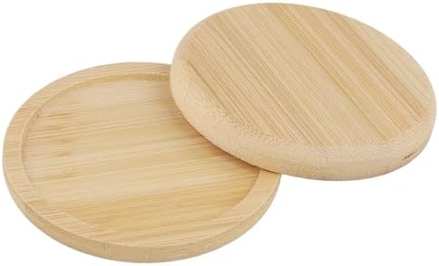 HOIGON 30 Pack Round Bamboo Coasters, 3 Inch Natural Wooden Coasters, Round Bamboo Tray Saucer Set for Drinks, Crafts, Succulents - Image 4