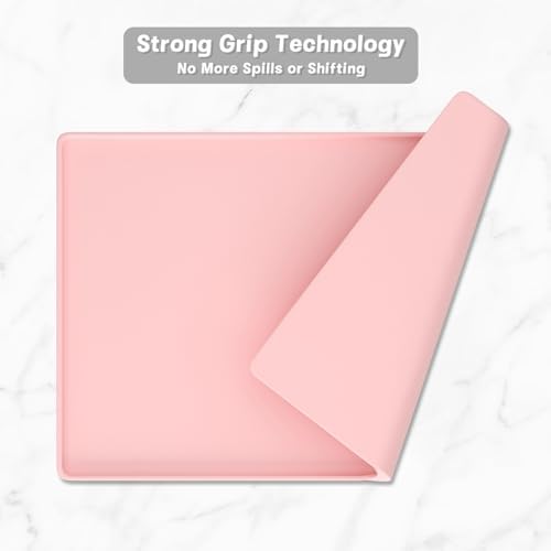 Rnivvi Silicone Coffee Mat, 16" x 24" Waterproof Raised Edge Coffee Bar Mats for Espresso Machine Station Accessories, Heat Resistant Dish Drying Pad for Kitchen Counter, Rubber Bar Decor Pad, Pink - Image 5