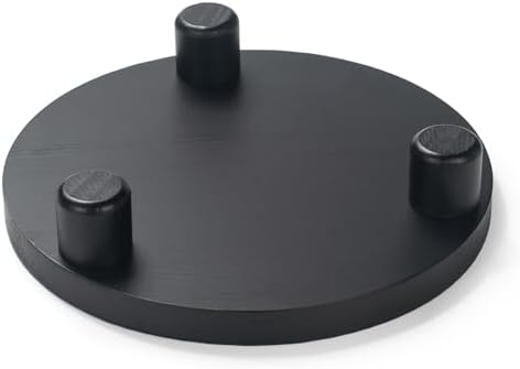 Wood Riser for Decor, 2 Pack Wood Pedestal Stand for Display, Round Wooden Tray for Kitchen Counter, Wooden Pedestal Stand for Plant Pot Indoor (Round - Black) - Image 2