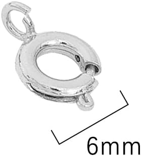 Platinum Plated Spring Clasps Non Tarnish 6mm 20pcs for Jewelry Making Findings
